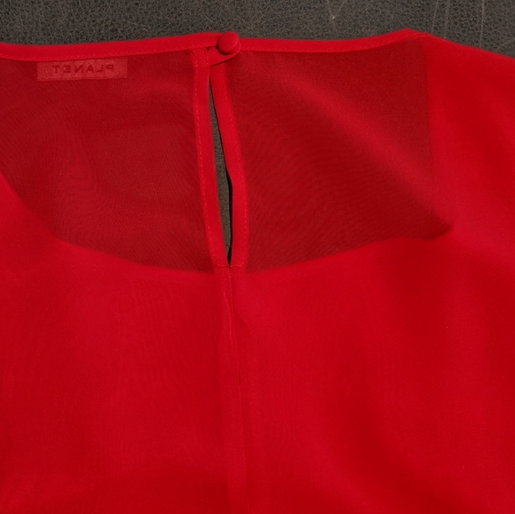 Red sheer blouse - Picture 3 of 5